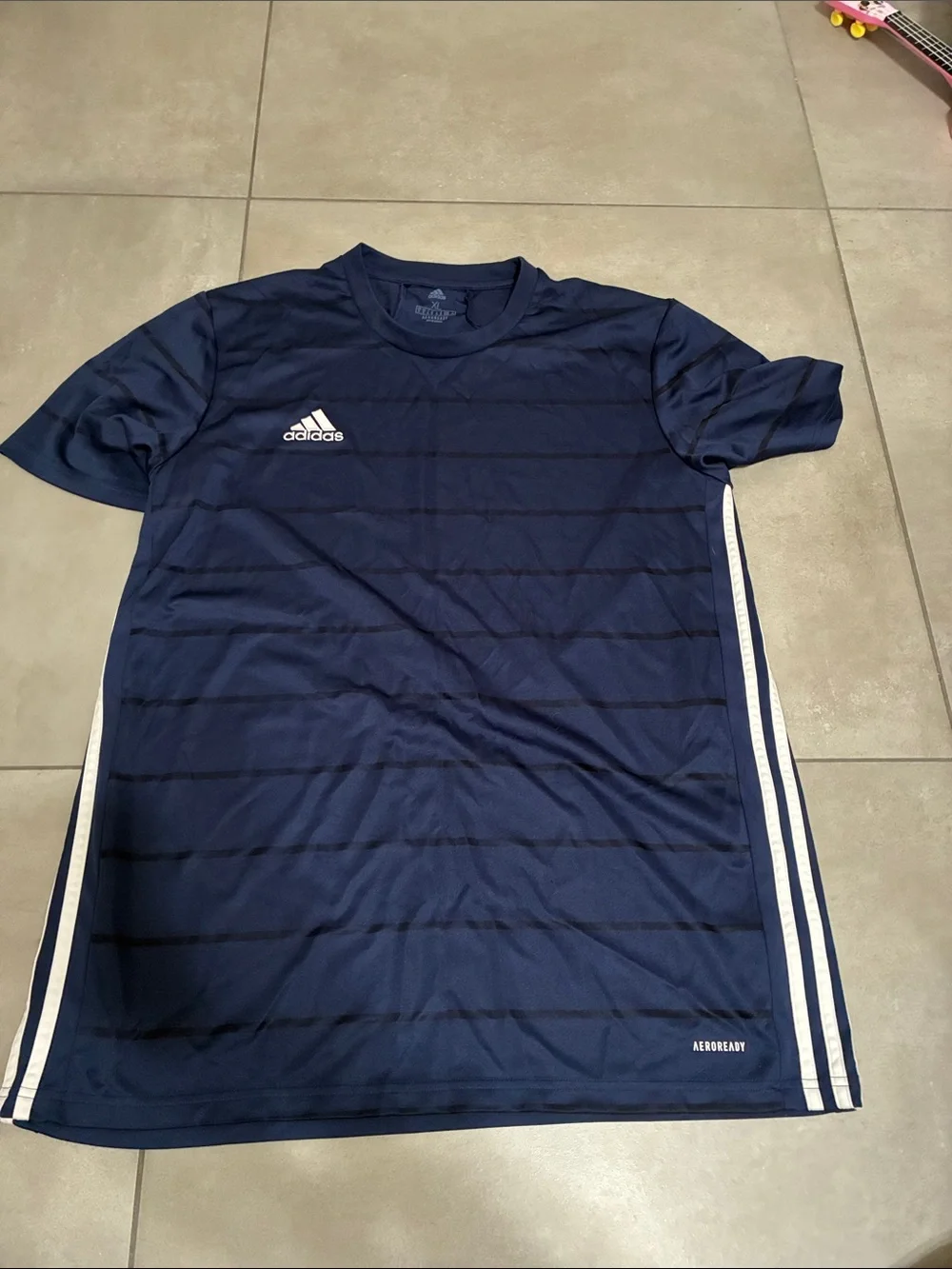 adidas Navy Blue Short-Sleeve Training Jersey
